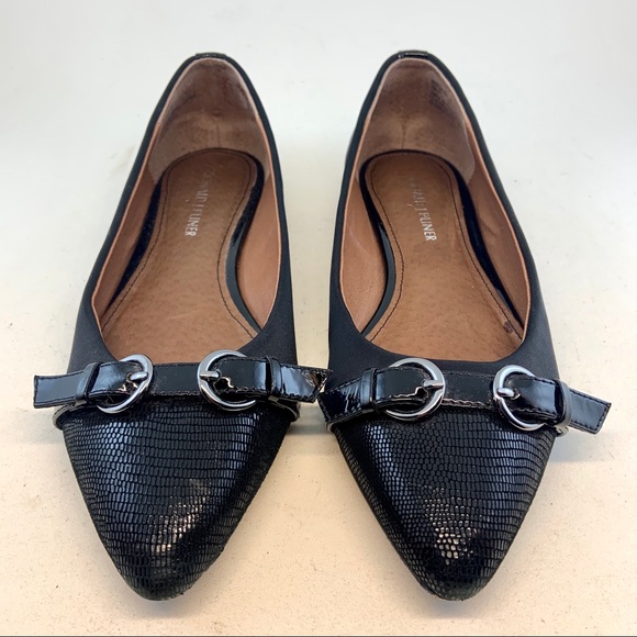 Donald Pliner Lizard Bettia Buckle Ballet Flats - Picture 2 of 11
